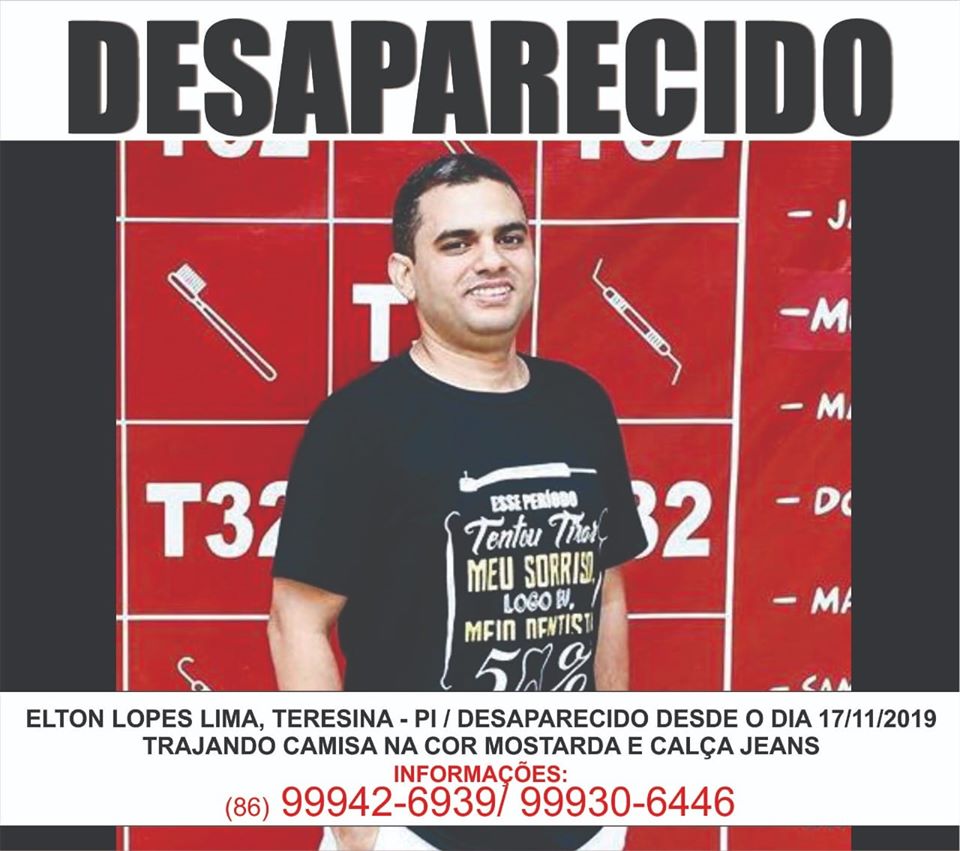 Elton Lopes Lima está desaparecido